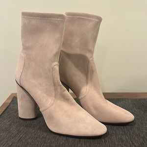 Stuart Weitzman Beige/Blush Suede Ankle Boots: Women’s  Size Euro 41 / US 9.5